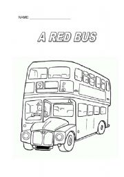 English Worksheet: A Red Bus