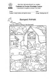 English Worksheet: Barnyard animals