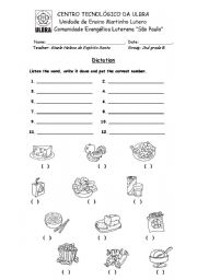 English Worksheet: Food dictation