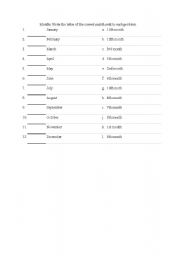 English worksheet: MONTHS