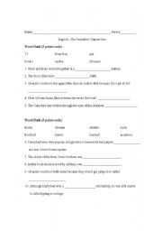 English Worksheet: The Outsiders Chapter # 1 Test