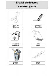 English worksheet: school supplies 2