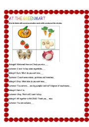English worksheet: vegetable role play