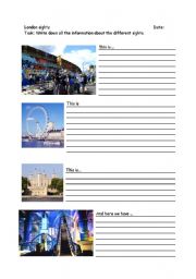 English worksheet: London sights
