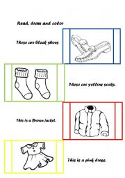 English worksheet: Read,draw and color