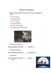 English worksheet: Present continuos explanation