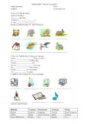 English Worksheet: 4th grades general revision