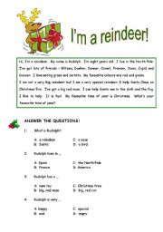 Reindeer reading comprehension