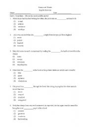 English worksheet: Vocabulary