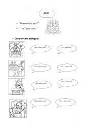 English worksheet: Age