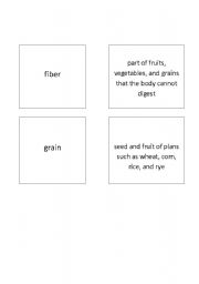 English worksheet: Nutrition vocab words