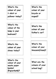 English Worksheet: Colours