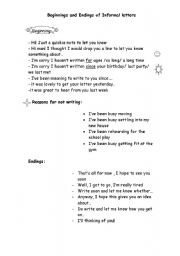 English Worksheet: Informal letter