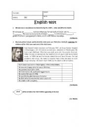 English Worksheet: written test - past simple - kurt cobain