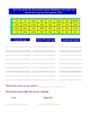English worksheet: Adding ing  and  doubling letters in verbs