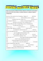 English Worksheet: Present and Past tenses