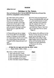 English Worksheet: reading