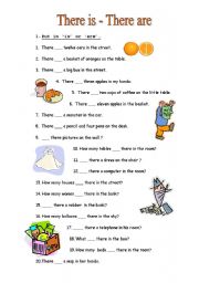 English Worksheet: There is/there are