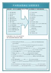 English Worksheet: phrasal verbs