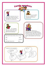 English Worksheet: Family members