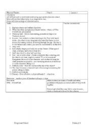 English Worksheet: physical theatre