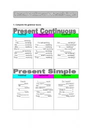 English Worksheet: Present Simple and Present Continuous 