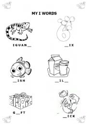English Worksheet: MY I WORDS