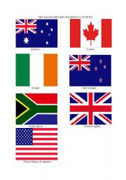 English Worksheet: Flags of English Speaking Countries