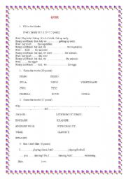English worksheet: pop quiz