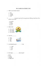 English Worksheet: 5 th grade placement test