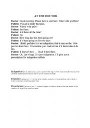 English worksheet: At the doctor