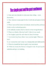 English Worksheet: past simple and past continuous