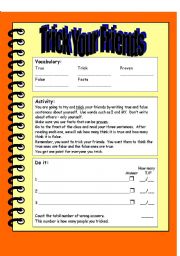 English Worksheet: Trick Your Friends