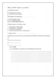 English Worksheet: activity with the movie: avatar- future will