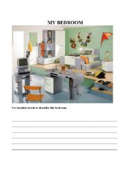 English Worksheet: My bedroom