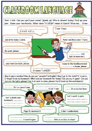 English Worksheet: Classroom language -  the key included