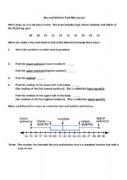 English Worksheet: Box and Whisker Plot