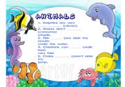 English Worksheet: Animals description