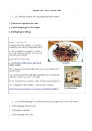 English Worksheet: Part 2 - Weird food