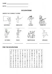 English Worksheet: Occupations