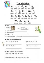 English Worksheet: Spelling ABC