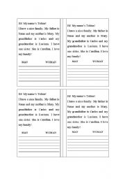 English worksheet: The family