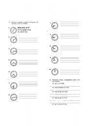 English Worksheet: HOURS
