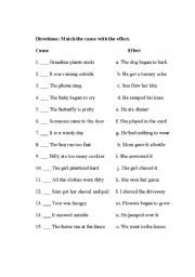 English Worksheet: Cause and Effect