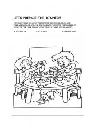 English Worksheet: LETS PREPARE THE DINNER!!!