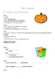 English Worksheet: Halloween dialogue and practice