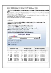 English Worksheet: Past progressive Vs Simple past