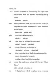 English Worksheet: words