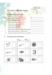 English Worksheet: Health problems + short, long e 