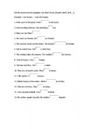 English worksheet: present simple